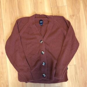 GAP Women's Burnt Orange Button-Up Cardigan